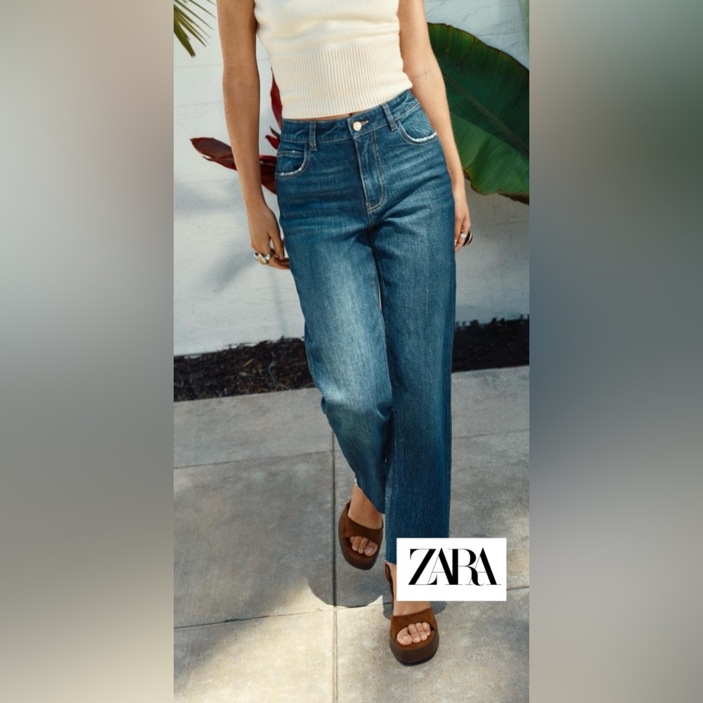 ZARA New High Rise Ankle Length Straight Jeans